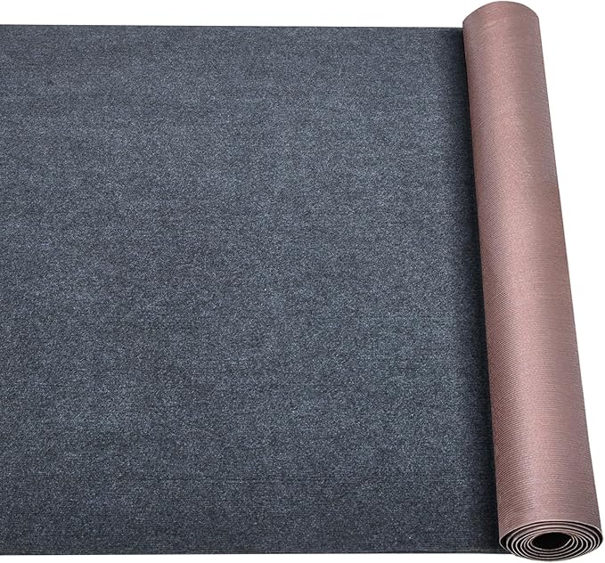 Marine Carpet,6 FT x 10 FT Dark Gray Indoor Outdoor Carpet 0.2" Thick Boat Carpet with Water-Proof TPE Backing, Non-Slide Outdoor Marine Carpet Roll for Home, Patio, Porch, Deck