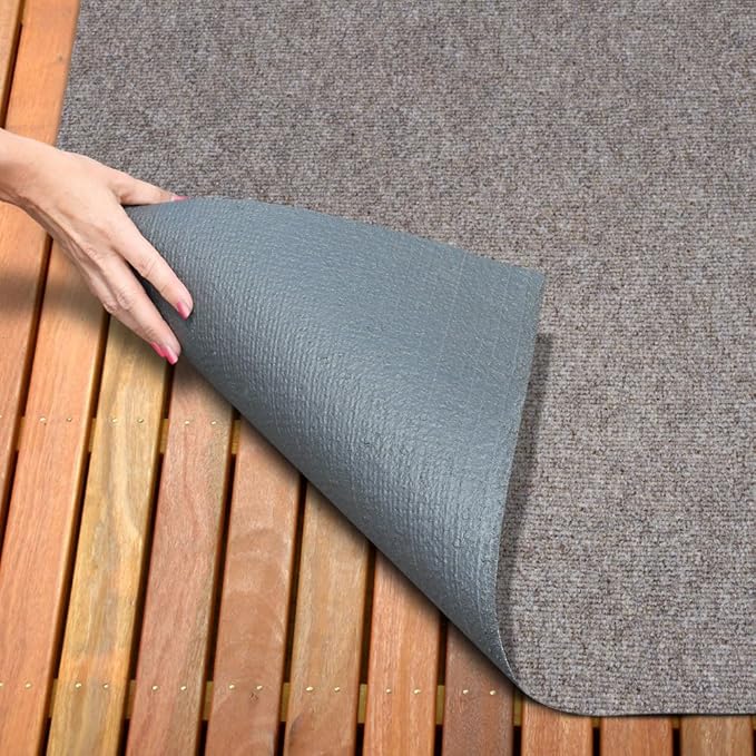 House, Home and More Indoor Outdoor Carpet with Rubber Marine Backing - Brown - 6 Feet x 25 Feet - Durable, UV-Resistant - Adds Color and Comfort to Your Deck, Patio or Other Outdoor Rug Space.