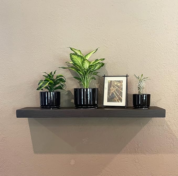 joelsantiques - 36 Inch Wooden Floating Shelves for Wall - 36x8x2 in - Made of Natural Wood - Heavy Duty Rustic Wall Shelves for Bedroom - Perfect for Living Room, Kitchen - Black