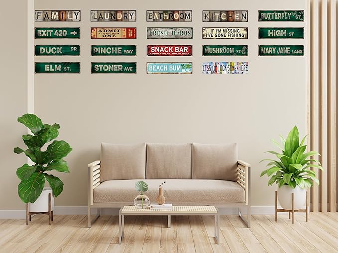 Vintage Tin Sign Retro Metal Pinche Way Signs Stylish Wall Art Plaques for Home Decor Bathroom Kitchen House and Gothic Wall Decor or as a Unique Poster 16x4 in
