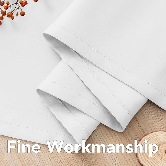 H.VERSAILTEX White Curtains 84 inches Long for Living Room Thermal Insulated Room Darkening Window Treatment Panels Drapes Light Reducing Curtains for Bedroom, 2 Panels, 52" W x 84" L, White