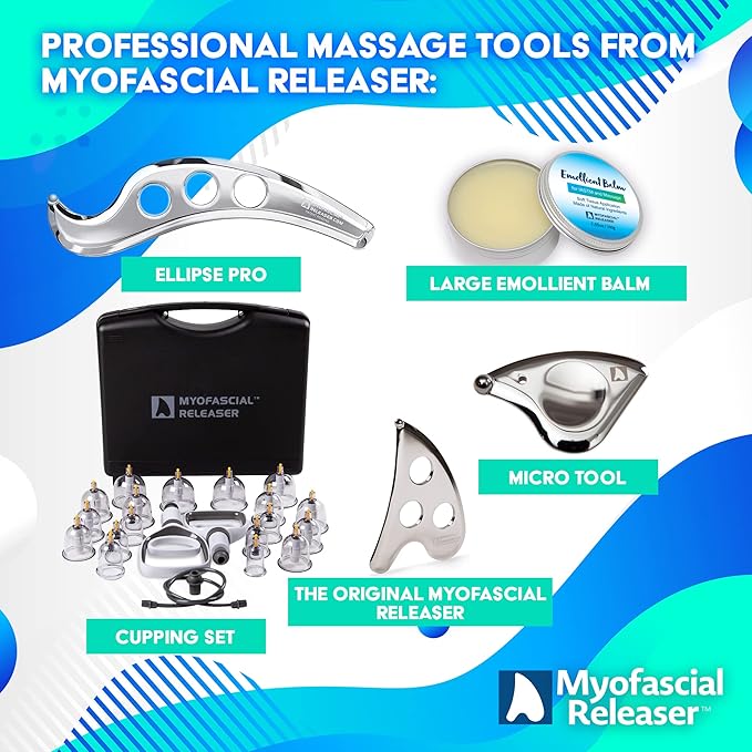 Professional Muscle Scraper Tool - Patented IASTM Massage Tools for Physical Therapy, GuaSha Tool for Body Myofascial Release - Medical Grade 304 Stainless Steel Muscle Scraping Tool - Ellipse Pro