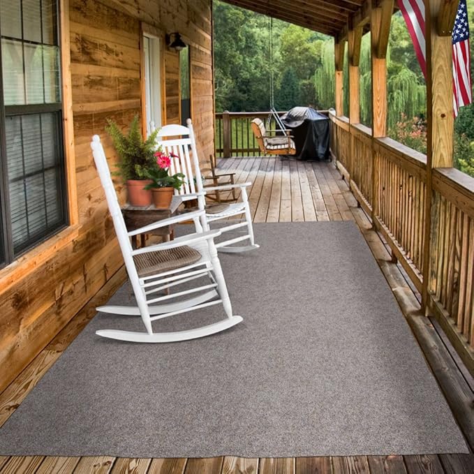 House, Home and More Indoor Outdoor Carpet with Rubber Marine Backing - Brown - 6 Feet x 30 Feet - Durable, UV-Resistant - Adds Color and Comfort to Your Deck, Patio or Other Outdoor Rug Space.