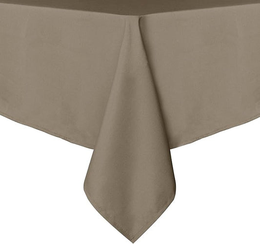 sancua Square Tablecloth - 60 x 60 Inch - Stain and Wrinkle Resistant Washable Polyester Table Cloth, Decorative Fabric Table Cover for Dining Tables, Buffet Parties and Camping, Taupe
