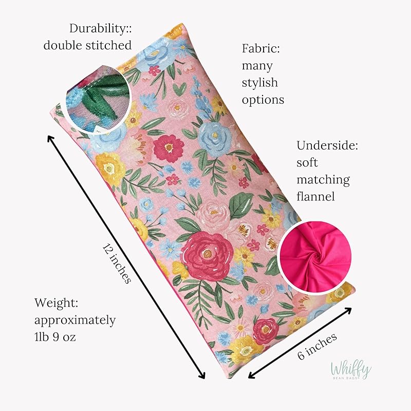Large Microwave Heating Pad with Flax Seed, Scented or Unscented, Good For Back Pain or Cramps, Moist Heat Therapy or Ice Pack, Microwavable Bean Bag, 6" x 12" (Lemon, Lavender)