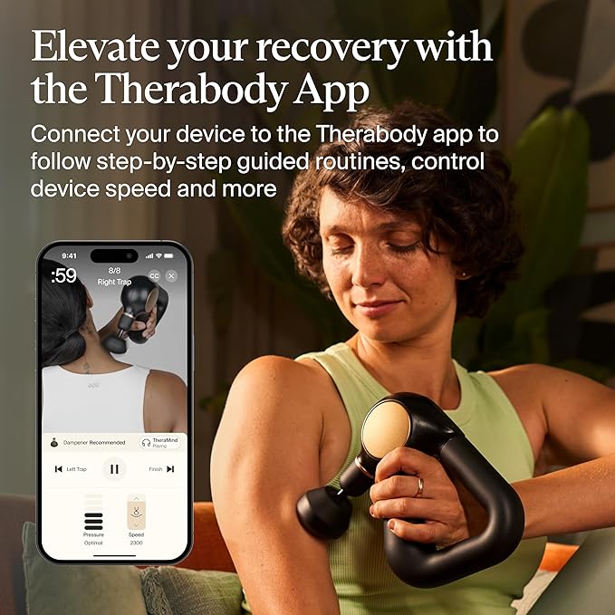 TheraGun Sense by Therabody - Deep Tissue Massage Gun with Preloaded Routines for Stress Relief, Pain Relief & Muscle Soreness in Neck, Back, Leg, Knee, and Shoulder (Black)