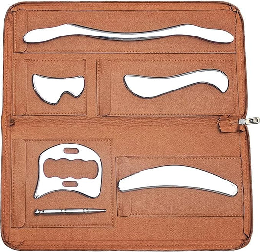 Professional Stainless Steel Muscle Scraper Tools Set,IASTM Massage Scraping Tools for Muscle Treatment(6pcs)