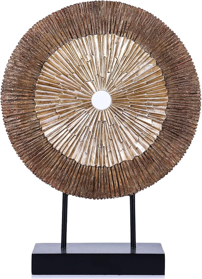 XMGZQ Wood Color Minimalist Round Statue Above Cabinet Decor Kitchen,Modern Decorative Sculpture Home Decorations for Living Room Coffee Table,Shelf Decor Items,Center Pieces Decoration for Table