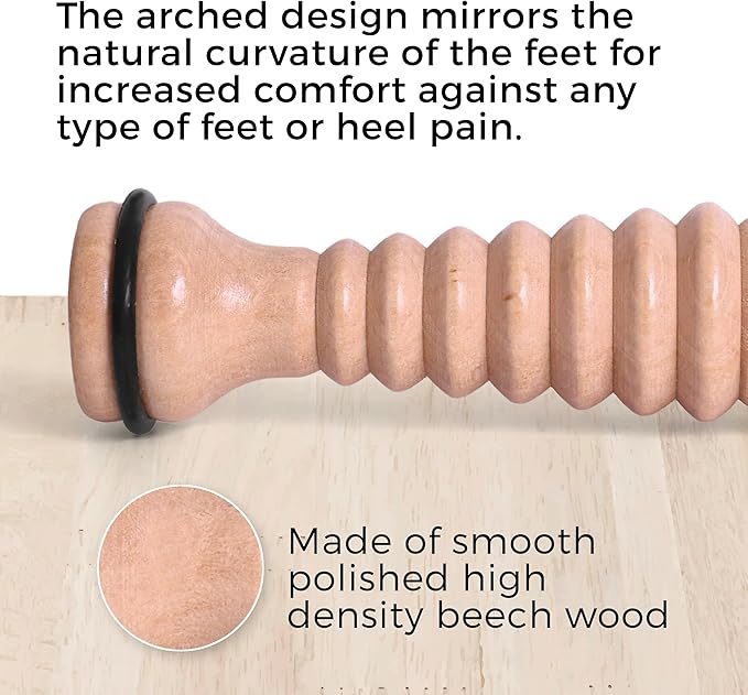 TOFL - Wooden Foot Massager - Natural Acupressure Reflexology Massage Roller for Relaxation and Stress Relief