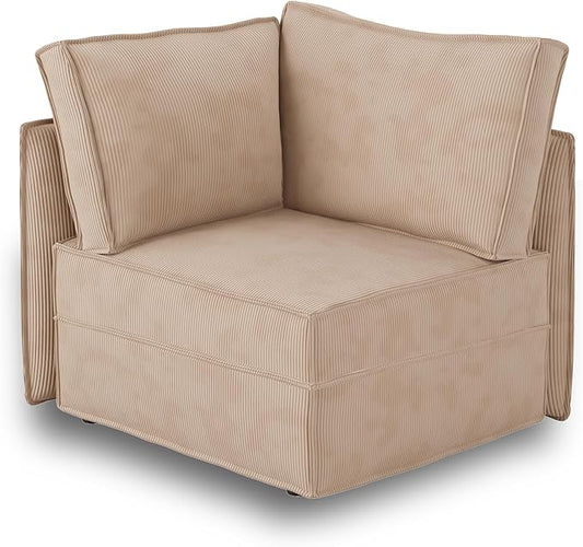HOOOWOOO Modular Sectional Sofa Couch,Matching Free Combination Cloud Couch Corner Chair(Camel Corduroy)