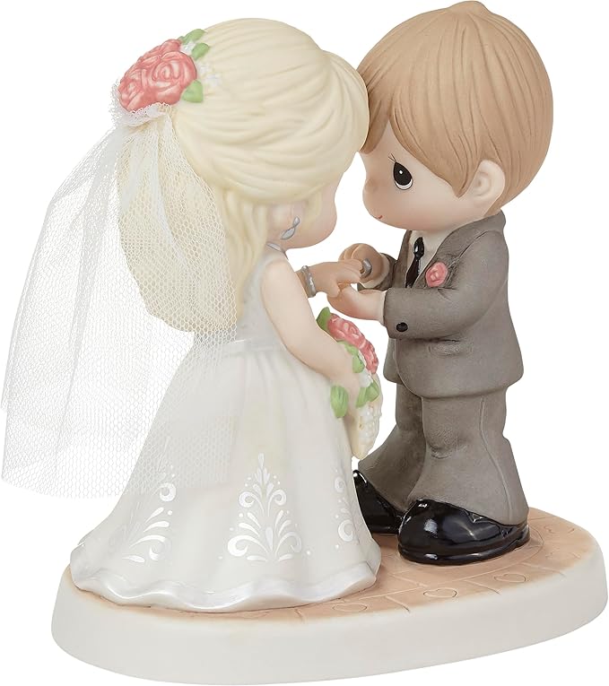 Precious Moments 222009 with This Ring, I Thee Wed Bisque Porcelain/Fabric Figurine