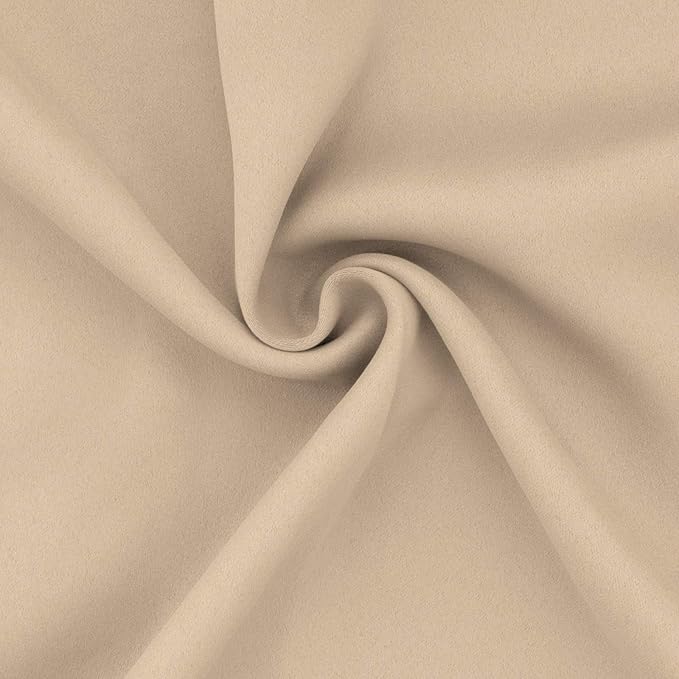 Easy-Going Blackout Curtains for Bedroom, Solid Thermal Insulated Grommet and Noise Reduction Window Drapes, Room Darkening Curtains for Living Room, 2 Panels (52x96 in,Beige)