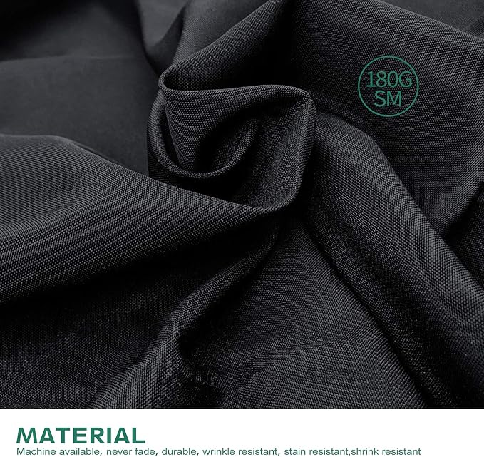 Surmente Black Tablecloth for Round Tables, 108-inch Round Table Cloths for Weddings, Banquets, or Restaurants