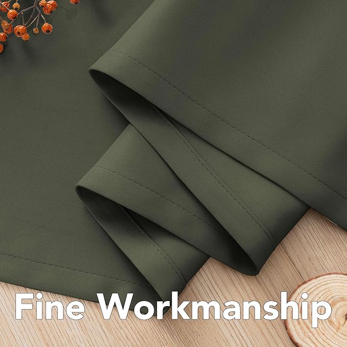 H.VERSAILTEX Blackout Curtains 84 inches Long for Living Room Thermal Insulated Room Darkening Window Treatment Panels Drapes Light Reducing Curtains for Bedroom, 2 Panels, 52" W x 84" L, Olive