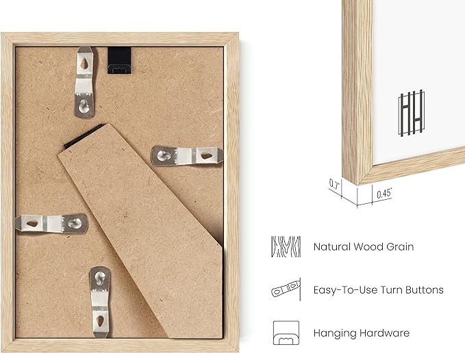 Haus and Hues 4x6 Natural Oak Wood Photo Frame Set of 15 - Mini Picture Frames Bulk Gallery Set - Premium Bulk Picture Frames 4x6 for Stylish Photo Gallery Wall Frame Set - Ideal for Home & Office