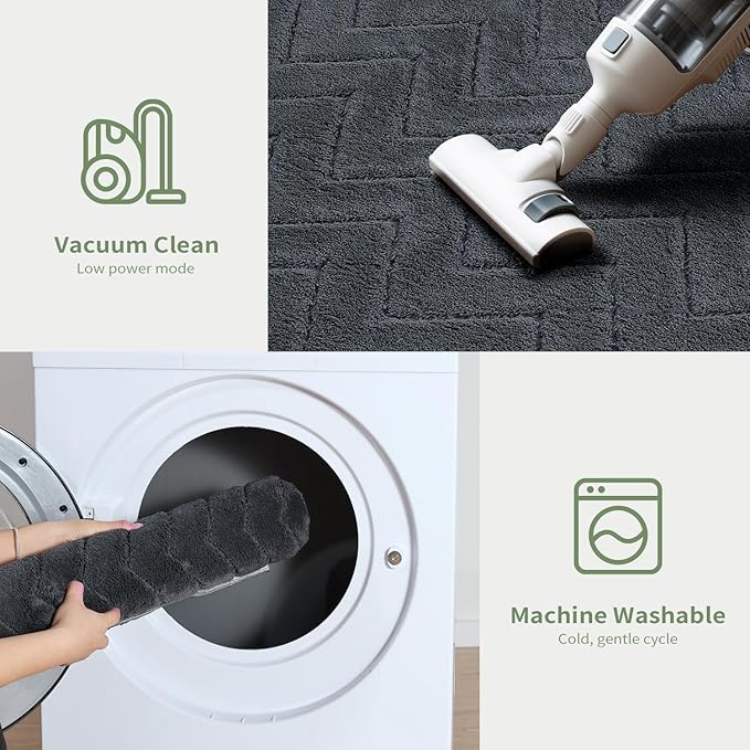 Stiio Dirt Trapper Door Mat 32x47 Inches, Front Doormat Indoor Outdoor Entrance Low Pile, All-Season, All-Weather Absorbent Entry Rug, Washable Non Slip Rug for Entryway, Dark Grey