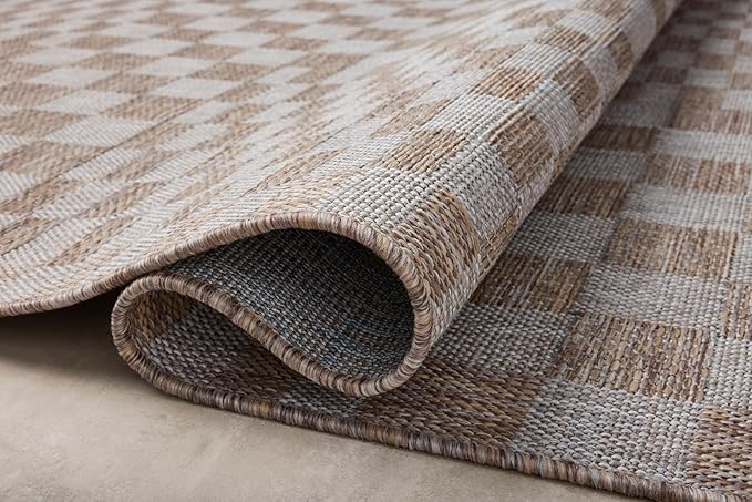 Loloi Amber Lewis Topanga Collection TOP-03 Natural/Dove 6'-7" x 9'-4" Indoor/Outdoor Area Rug