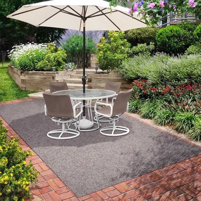 House, Home and More Indoor Outdoor Carpet with Rubber Marine Backing - Brown - 6 Feet x 25 Feet - Durable, UV-Resistant - Adds Color and Comfort to Your Deck, Patio or Other Outdoor Rug Space.
