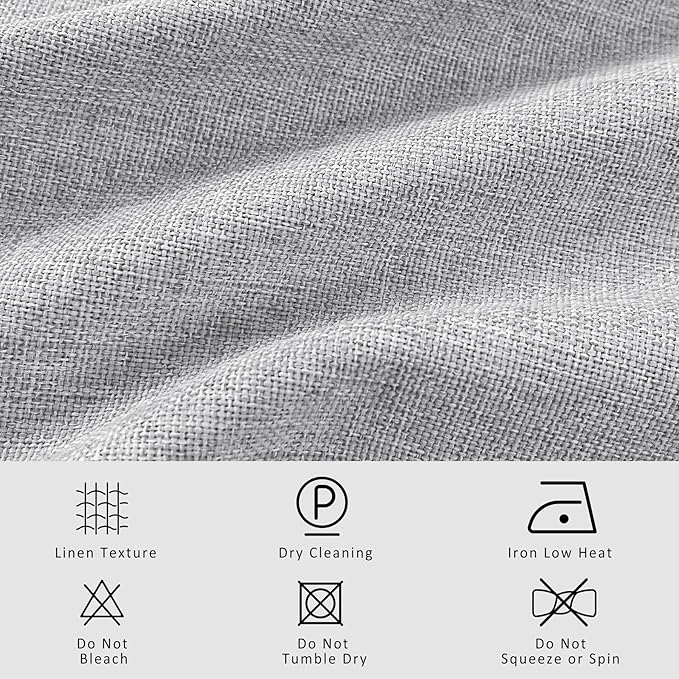Macochico 120”Wx102”L 100% Blackout Linen Curtains Pinch Pleated Thermal Panels for Sliding Door Bedroom Living Room Farmhouse Shabby Chic Silver Grey Burlap Curtains with Tieback 1 Panel