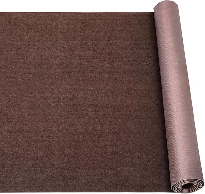 Marine Carpet,5 FT x 25 FT Brown Indoor Outdoor Carpet 0.2" Thick Boat Carpet with Water-Proof TPE Backing, Non-Slide Outdoor Marine Carpet Roll for Home, Patio, Porch, Deck
