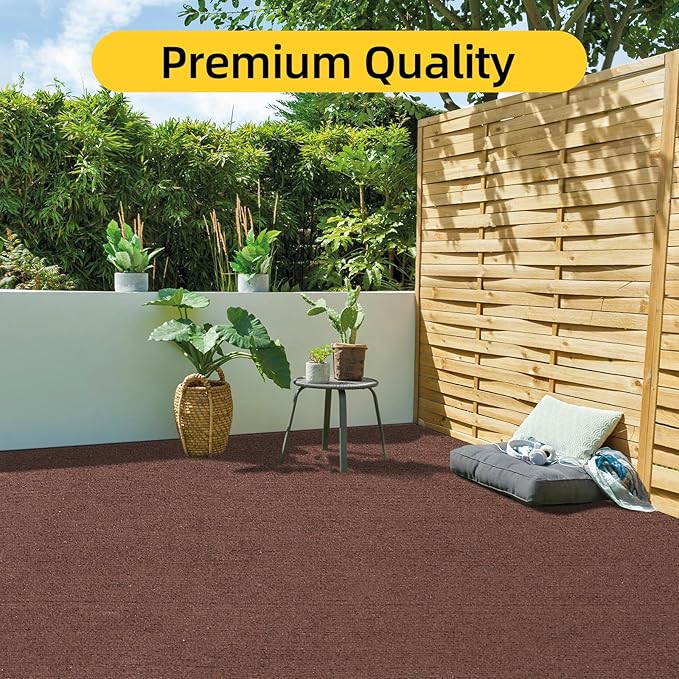 Marine Carpet, 6 FT x 14 FT Brown Indoor/Outdoor Area Rug, 0.2" Thick, Water-Resistant, Non-Slip, Machine Made, Solid, Marine Animals Theme