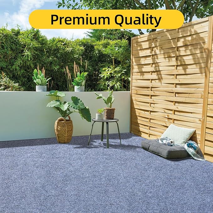Marine Carpet,6 FT x 18 FT Blue-Gray Indoor Outdoor Carpet 0.2" Thick Boat Carpet with Water-Proof TPE Backing, Non-Slide Outdoor Marine Carpet Roll for Home, Patio, Porch, Deck