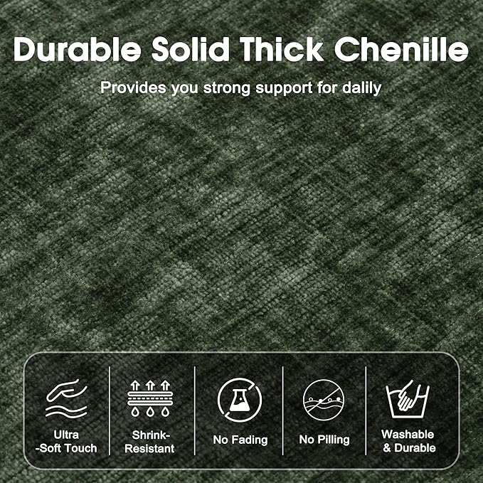 Modern Minimalist Chenille Modular Sectional Sofa, Oversized Couch and Loveseat Set with Thick Cushions, Upholstered Sofa for Small Spaces, Living Room, Bedroom, Office, Apartment(Green,75" Loveseat)