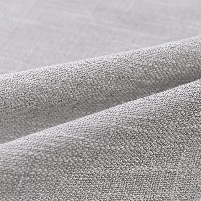 MYSKY HOME 90 Inch Farmhouse Curtains for Living Room, Sliding Door Patio Drapes for Doorways Soft Semi Sheer Light Filtering Window Decor, 50" Width x 90" Length, Light Grey, 2 PCs
