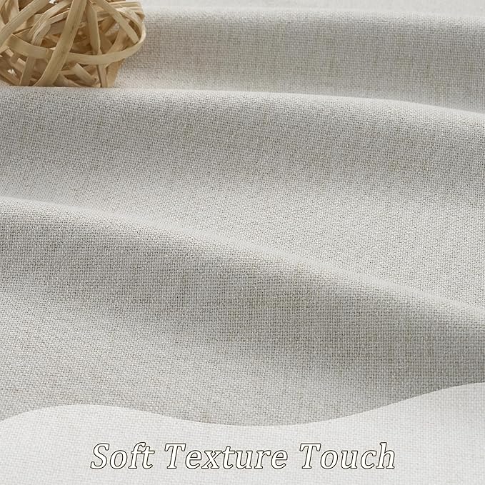RAIN CITY Natural Birch Blackout Curtains 78 Inch Long 2 Panel Set, Boho Farmhouse Linen Drapes for Bedroom Textured Hook Included 50" x 78"