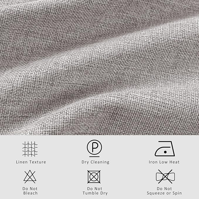 Macochico 100”Wx102”L 100% Blackout Pinch Pleated Linen Curtains for Sliding Door Bedroom Living Room Farmhouse Thermal Insulated Browish Grey Burlap Drapes with Tieback 1 Panel Shabby Chic Style