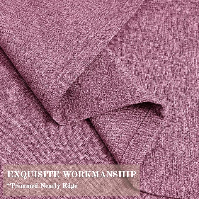 100" W x 96" L Faux Linen Room Divider Curtains, Full Blackout Pinch Pleated Drapes for Traverse Rod, Bedroom Divider Privacy Drapery with Hooks for Ceiling Track, 1 Panel, Lilac