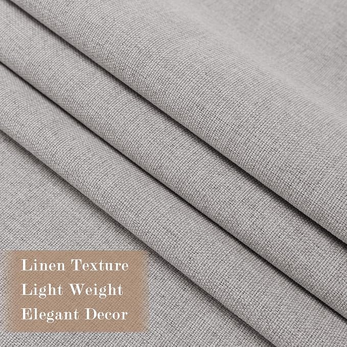 100" W x 84" L Faux Linen Room Divider Curtains, Full Blackout Pinch Pleated Drapes for Traverse Rod, Bedroom Divider Privacy Drapery with Hooks for Ceiling Track, 1 Panel, Browish Grey