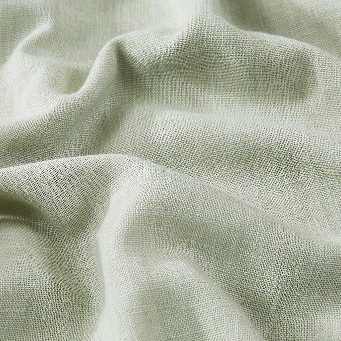 Vision Home Soft Green Pinch Pleated Full Blackout Curtains Linen Blended Room Darkening Window Curtains 102 inch for Living Room Bedroom Thermal Insulated Pinch Pleat Drapes with Hooks 60" Wx102 Lx1