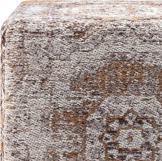 Mark&Day Pouf Ottoman, Kaltenleutgeben Traditional Camel Cube Pouf Foot Rest for Living Room, Bedroom and Boho Home Decor (18"x18"x18")