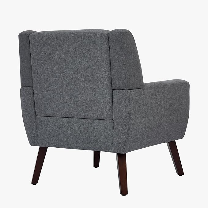 UIXE Accent Chairs Set of 2, Fabric Upholstered Armchair for Living Room, Comfy Arm Chair Single Sofa Bedroom Side Reading Seat - Flax Gray