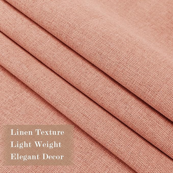 100" W x 84" L Faux Linen Room Divider Curtains, Full Blackout Pinch Pleated Drapes for Traverse Rod, Bedroom Divider Privacy Drapery with Hooks for Ceiling Track, 1 Panel, Orange