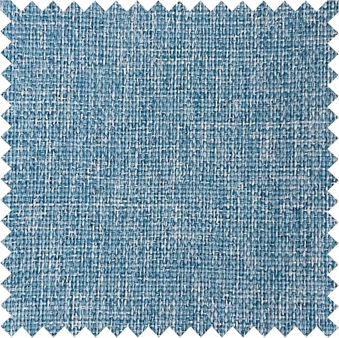 Macochico 100% Blackout Blue Linen Curtains 84 Inches Long Pinch Pleated Burlap Curtains for Bedroom Living Room Farmhouse Nursery Thermal Window Panels with Tieback 72”Wx84”L 1 Panel