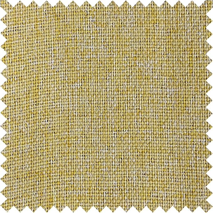 Macochico Pinch Pleated 100% Blackout Curtains Yellow Linen Curtains for Bedroom Living Room Farmhouse Thermal Insulated Window Panels Pleated Curtains with Hooks and Tieback 52”Wx72”L 1 Panel