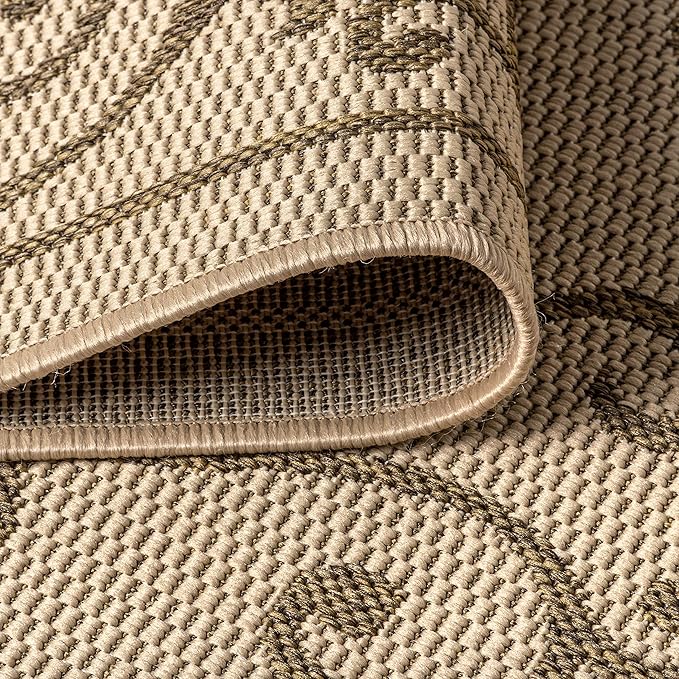 JONATHAN Y Vintage Filigree Indoor Outdoor Octagon Area Rug 8 Ft Beige/Brown, Charleston Textured Weave for Backyard, Patio, Porch, Easy-Cleaning, High Traffic, Pet-Friendly Non-Shedding SMB106A-8TGN
