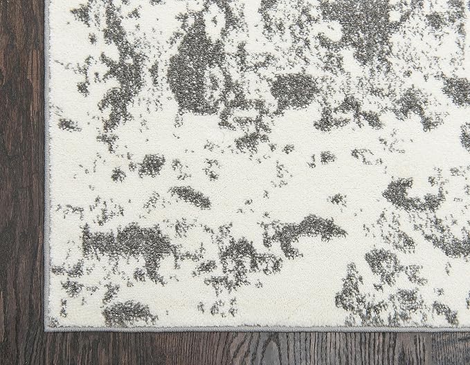 Unique Loom Rosso Collection Vintage, Geometric, Bohemian, Traditional, Distressed, Southwestern Area Rug, Rectangular 9' 0" x 12' 0", Light Gray/Ivory