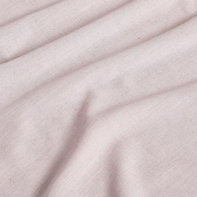 Vision Home Soft Pink Pinch Pleated Full Blackout Curtains Linen Blended Room Darkening Window Panels 95 inch for Living Room Bedroom Thermal Insulated Pinch Pleat Drapes with Hooks 60" Wx95 Lx1