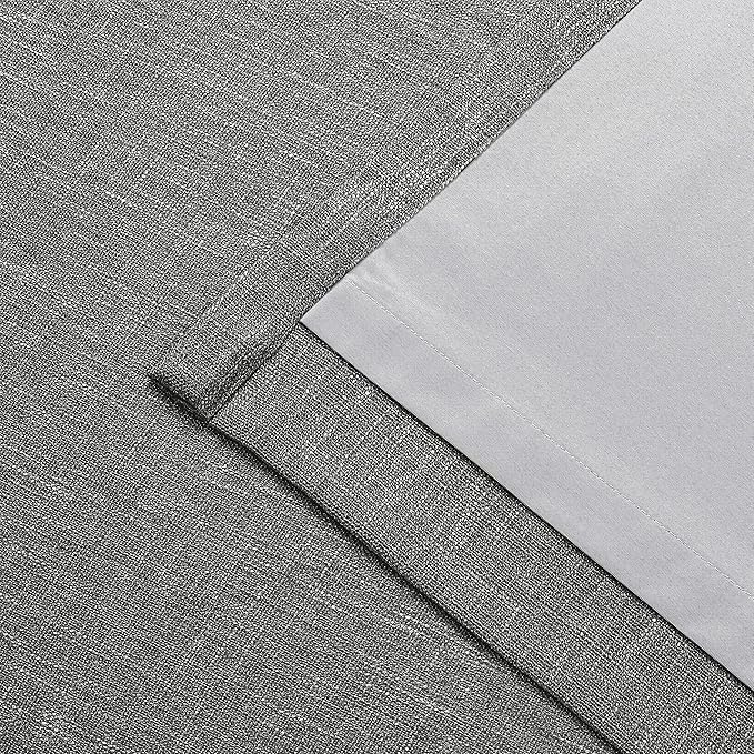 Vision Home Charcoal Grey Full Blackout Curtains Pinch Pleated Room Darkening Window Curtains 95 inch for Living Room Bedroom Thermal Insulated Pinch Pleat Drapes with Hooks Back Tab 2 Panel 40"Wx95"L